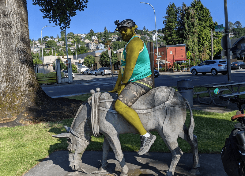 Donkey Run Away From The Mine Statute in Renton